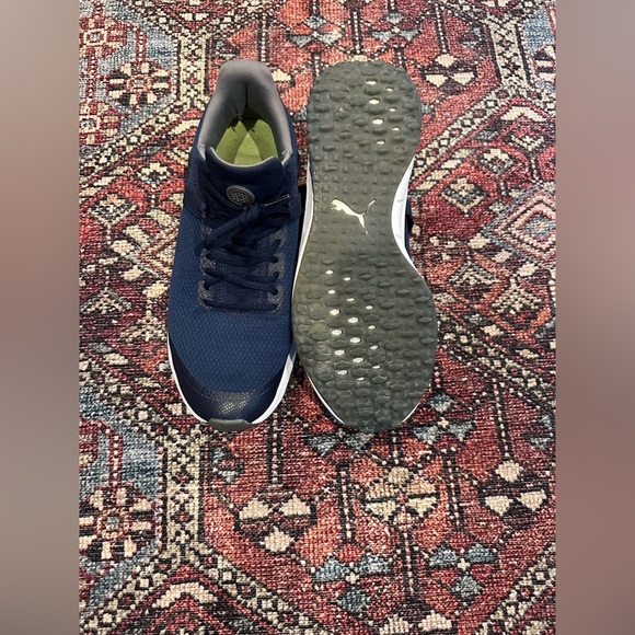 Men’s Puma Fusion Evo Navy Spikeless Golf Shoes, size 10 - Picture 7 of 9